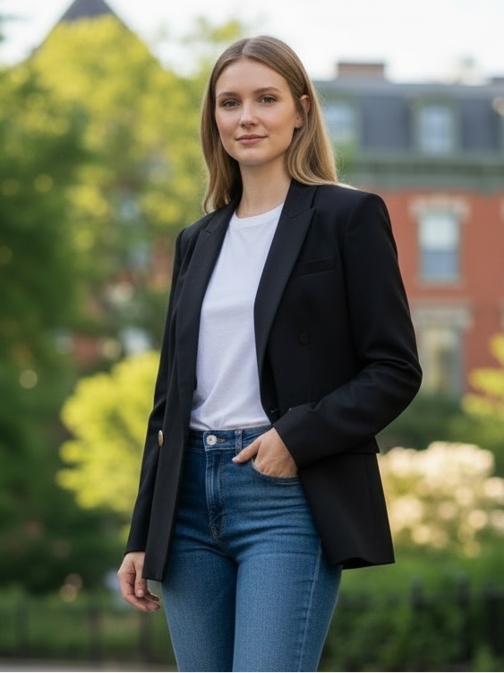 J. Crew Navy Dover Double-Breasted Wool Blazer Preppy Academia Old Money Size 12